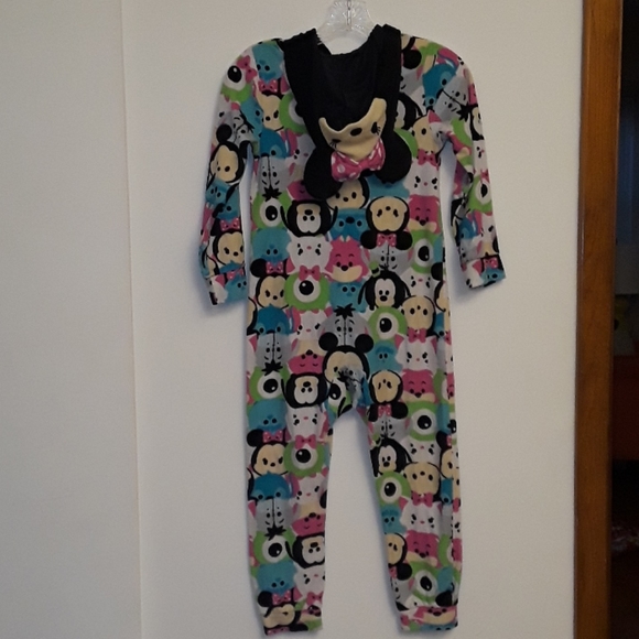 Disney TSUM TSUM Minnie Mouse Mickey Mouse Hooded Fleece Zip Up Pajamas Sz. M - Picture 4 of 12